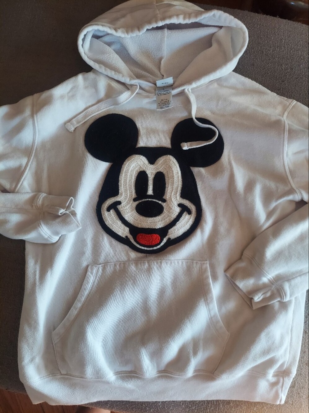 Disney White Hoodie with Black and Red Mickey Face